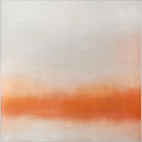 Morning Light Framed Abstract Landscape Painting in Soft Orange Palette